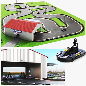 3D Detailed Go Kart Track model