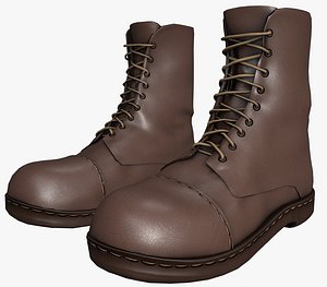 3D model Brown Boots Style 1