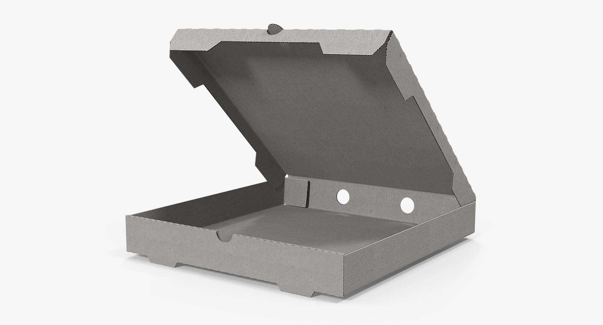Paper Pizza Carton Box 3D Model 3D model preview
