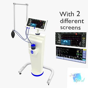 ventilator ecg 3D model
