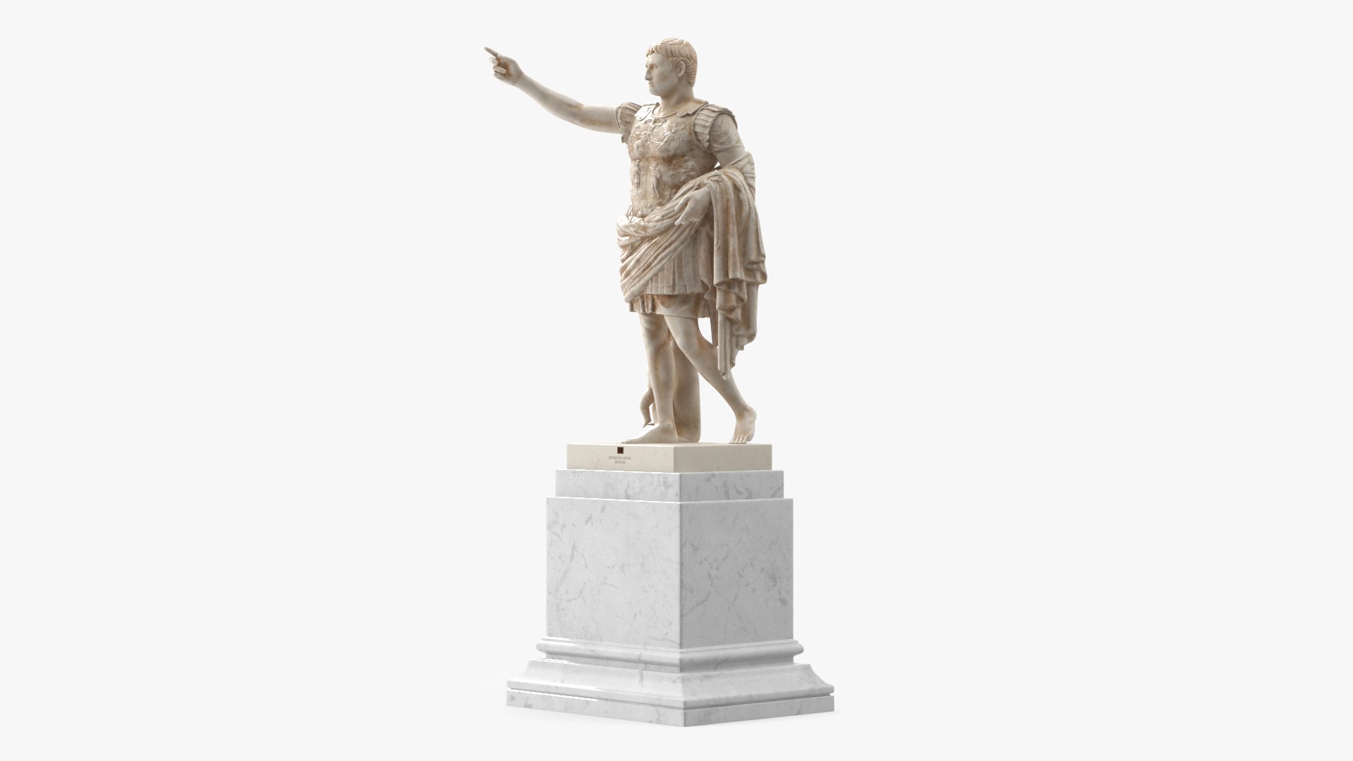 Augustus of Prima Porta Statue on Pedestal 3D model preview