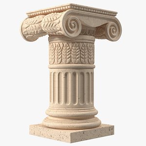 Greek Ionic Order Column Pillar Pedestal Statue