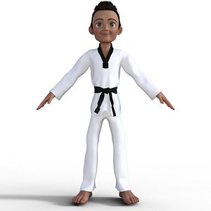 3D Cartoon Karate Boy