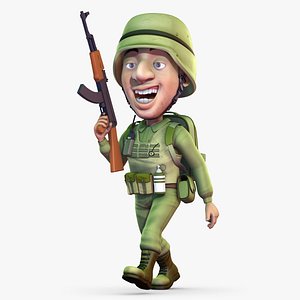 Rigged Cartoon Soldier
