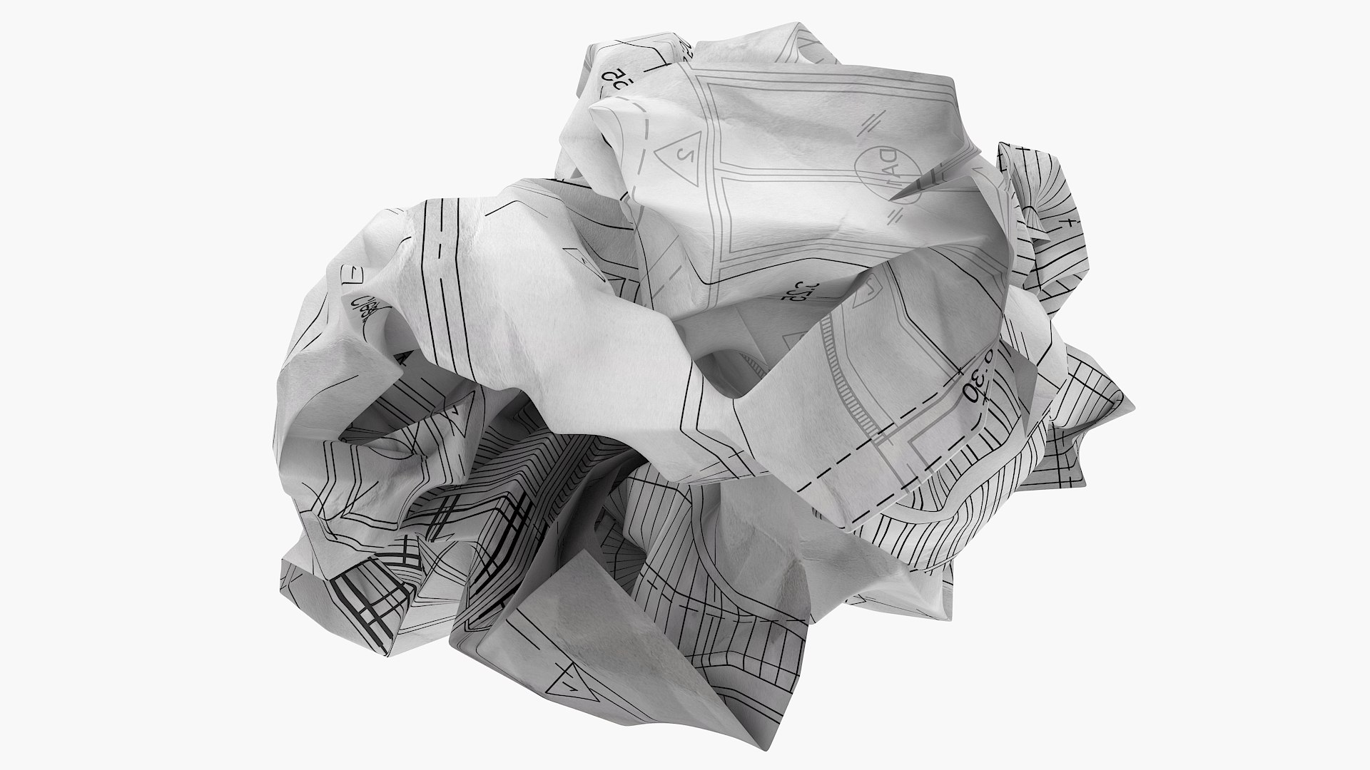 3D Model Crumpled Paper 2 - TurboSquid 1937556