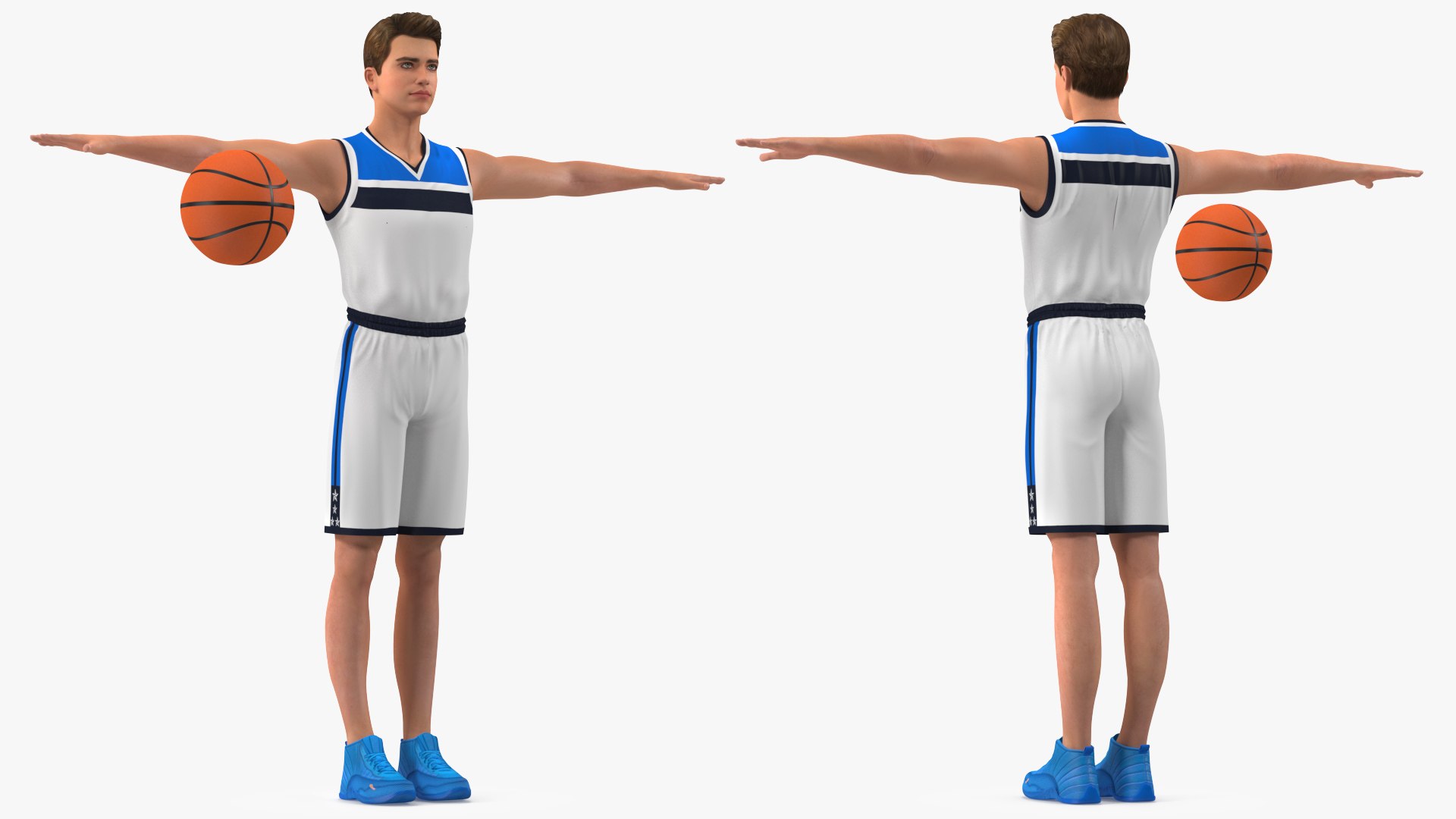 Teen Boy Basketball Rigged for Maya 3D model preview