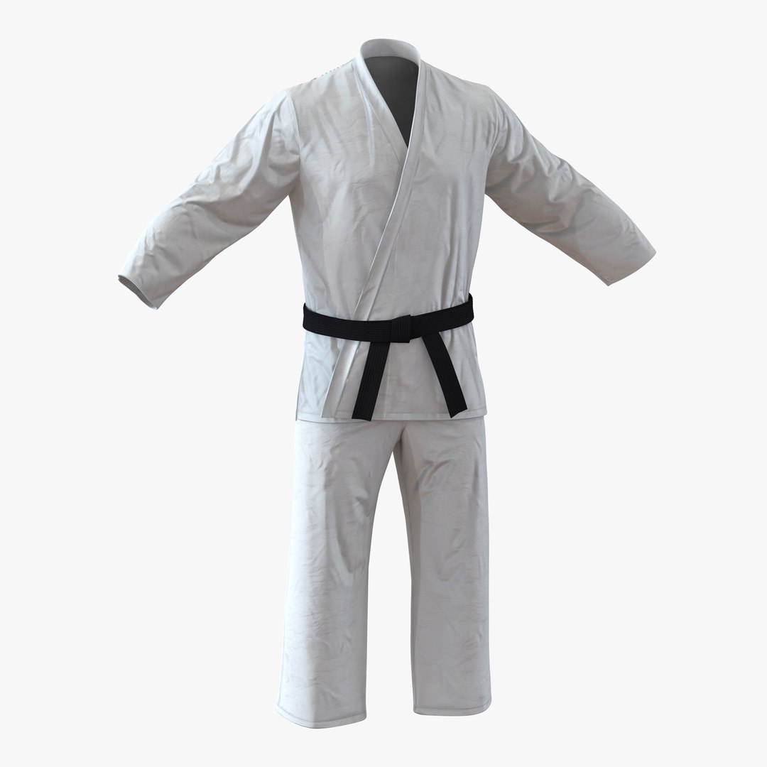 Karate White Suit 3D model preview