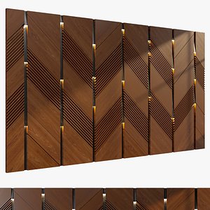 Wall panel 0340-shpon 3D model