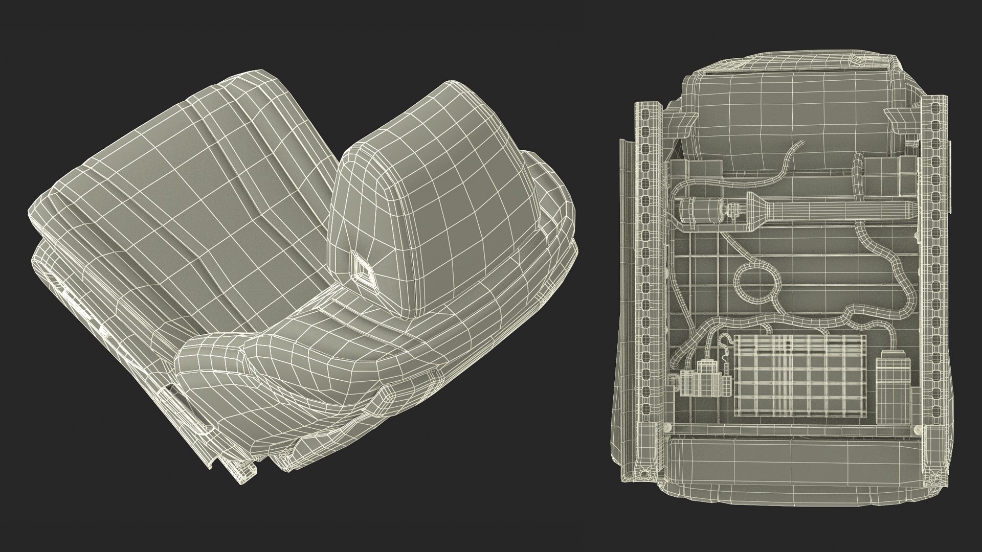 3D Model Ergonomic Driver Seat Beige Leather TurboSquid 2163421