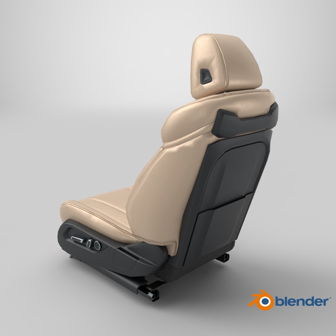 3D Model Ergonomic Driver Seat Beige Leather - TurboSquid 2163421