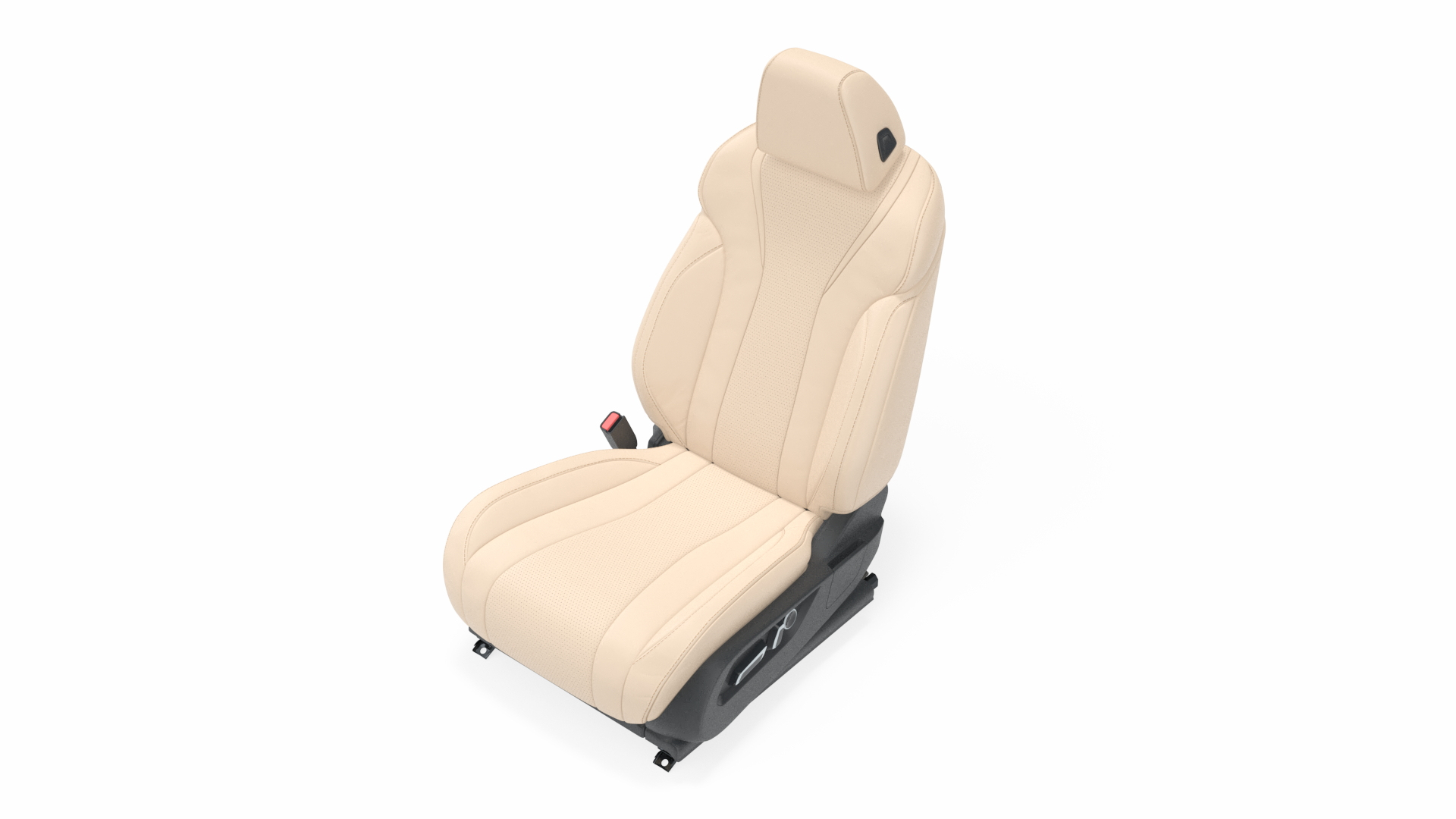 3D Model Ergonomic Driver Seat Beige Leather TurboSquid 2163421