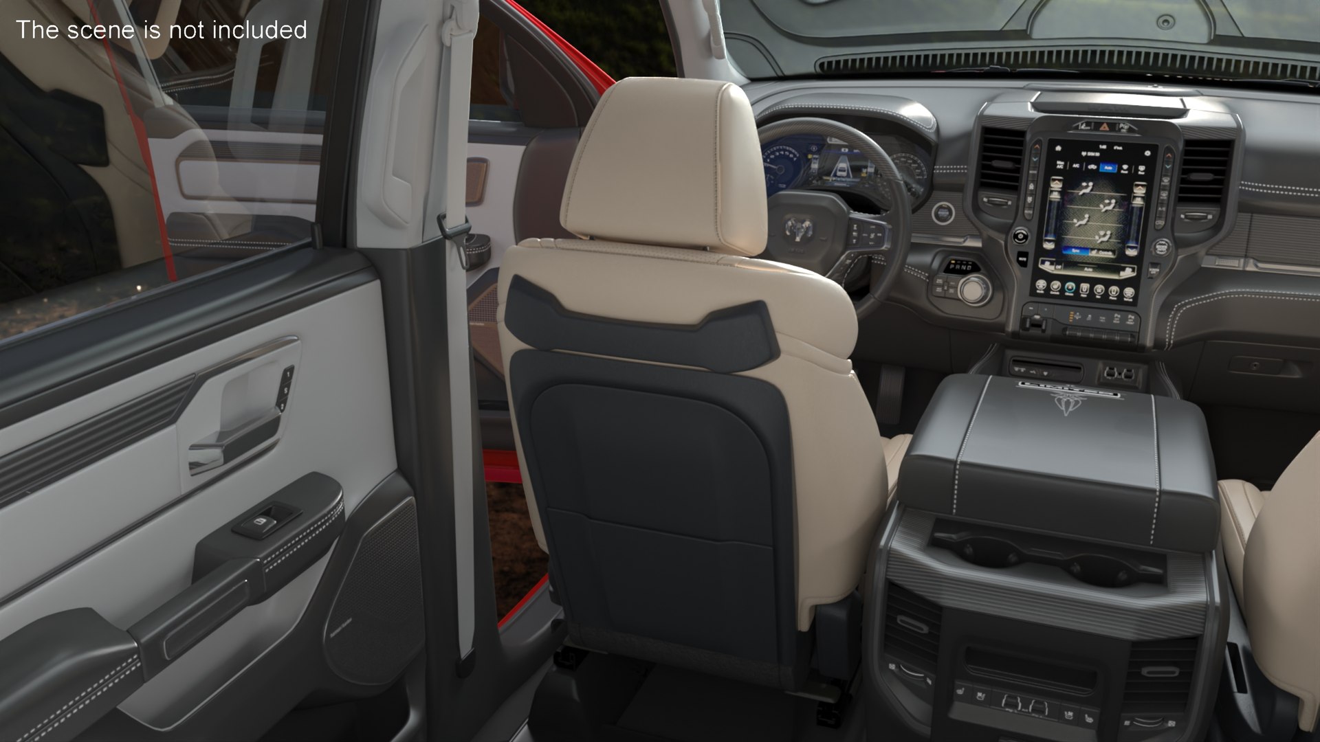 3D Model Ergonomic Driver Seat Beige Leather TurboSquid 2163421