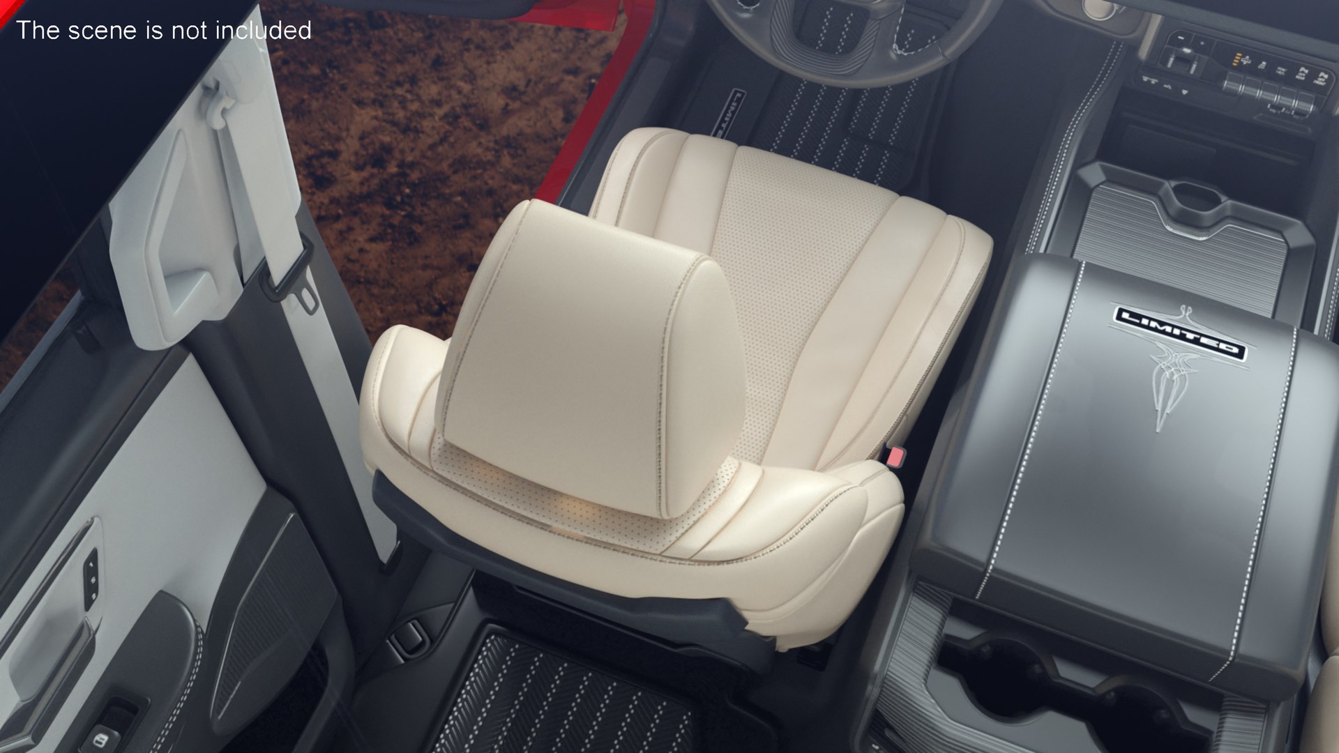 3D Model Ergonomic Driver Seat Beige Leather TurboSquid 2163421