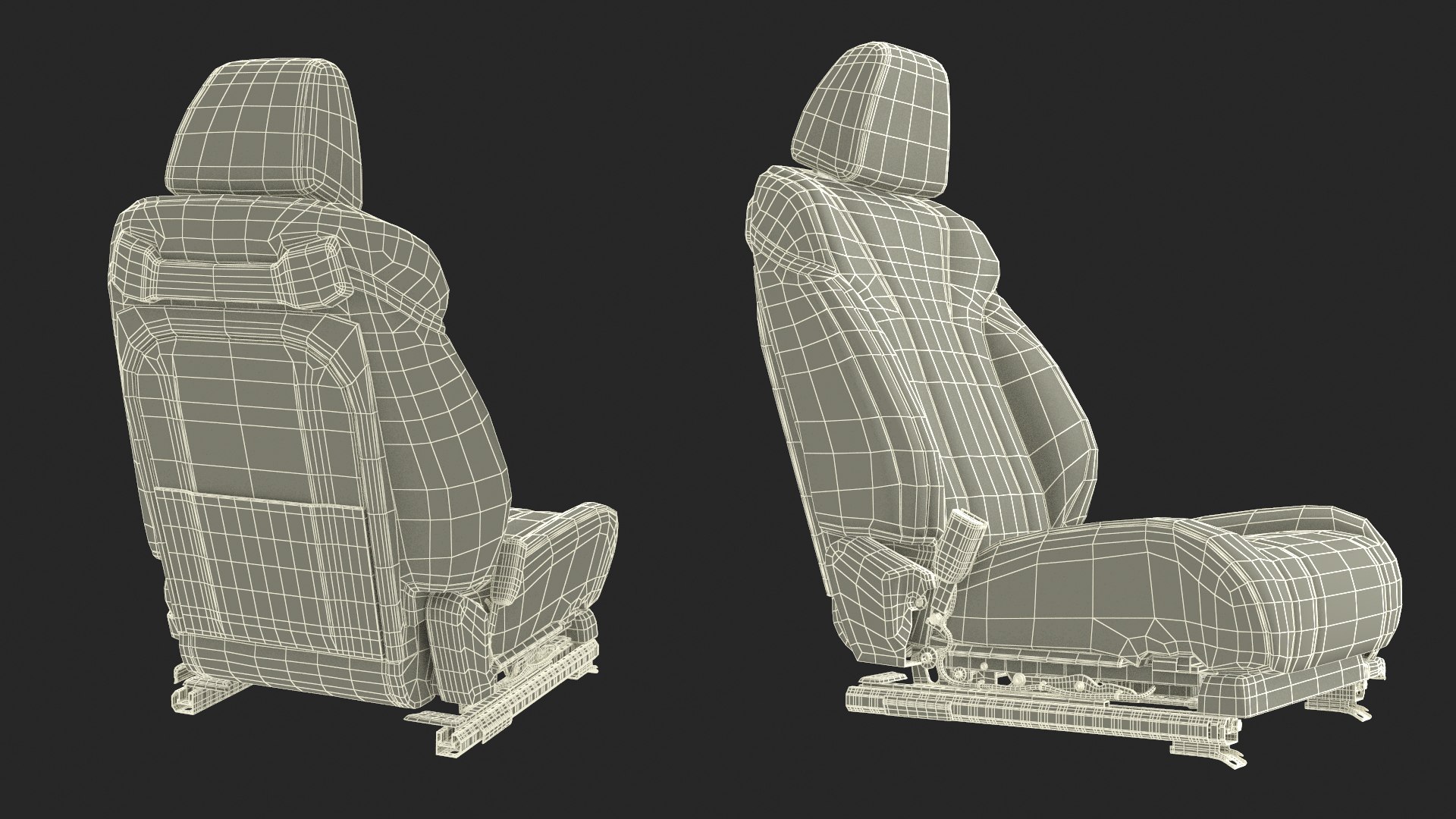 3D Model Ergonomic Driver Seat Beige Leather TurboSquid 2163421