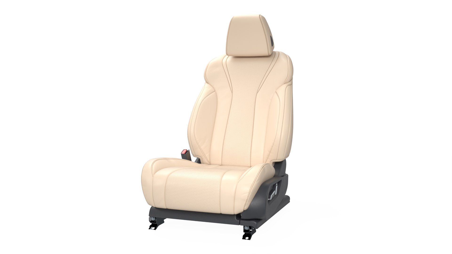 3d Model Ergonomic Driver Seat Beige Leather - Turbosquid 2163421