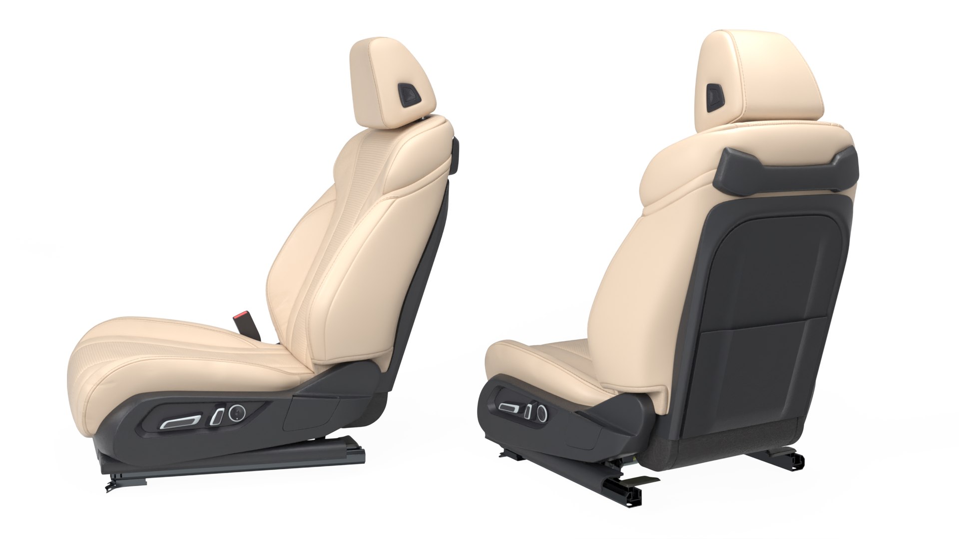 3D Model Ergonomic Driver Seat Beige Leather TurboSquid 2163421
