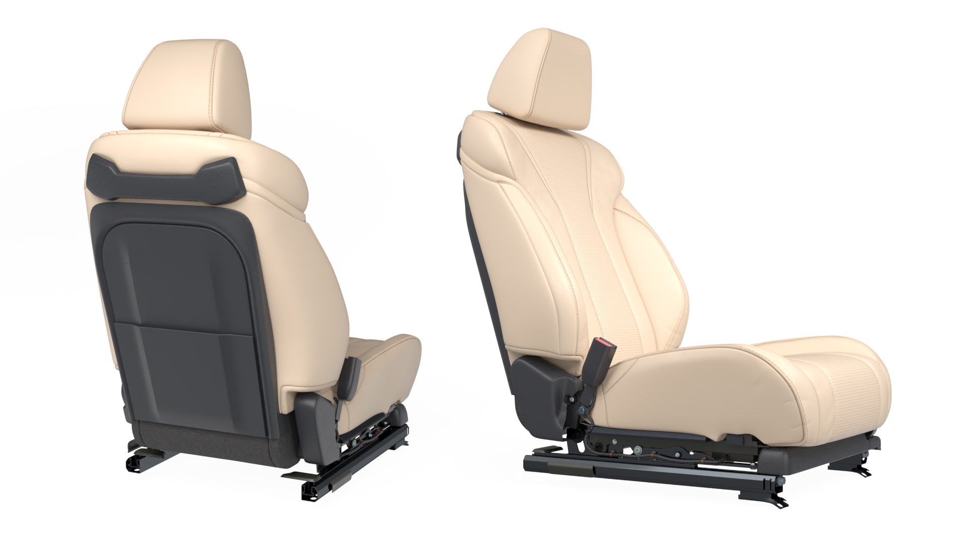 3D Model Ergonomic Driver Seat Beige Leather TurboSquid 2163421