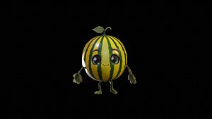 Chibi Fruit Watermelon Two 3D