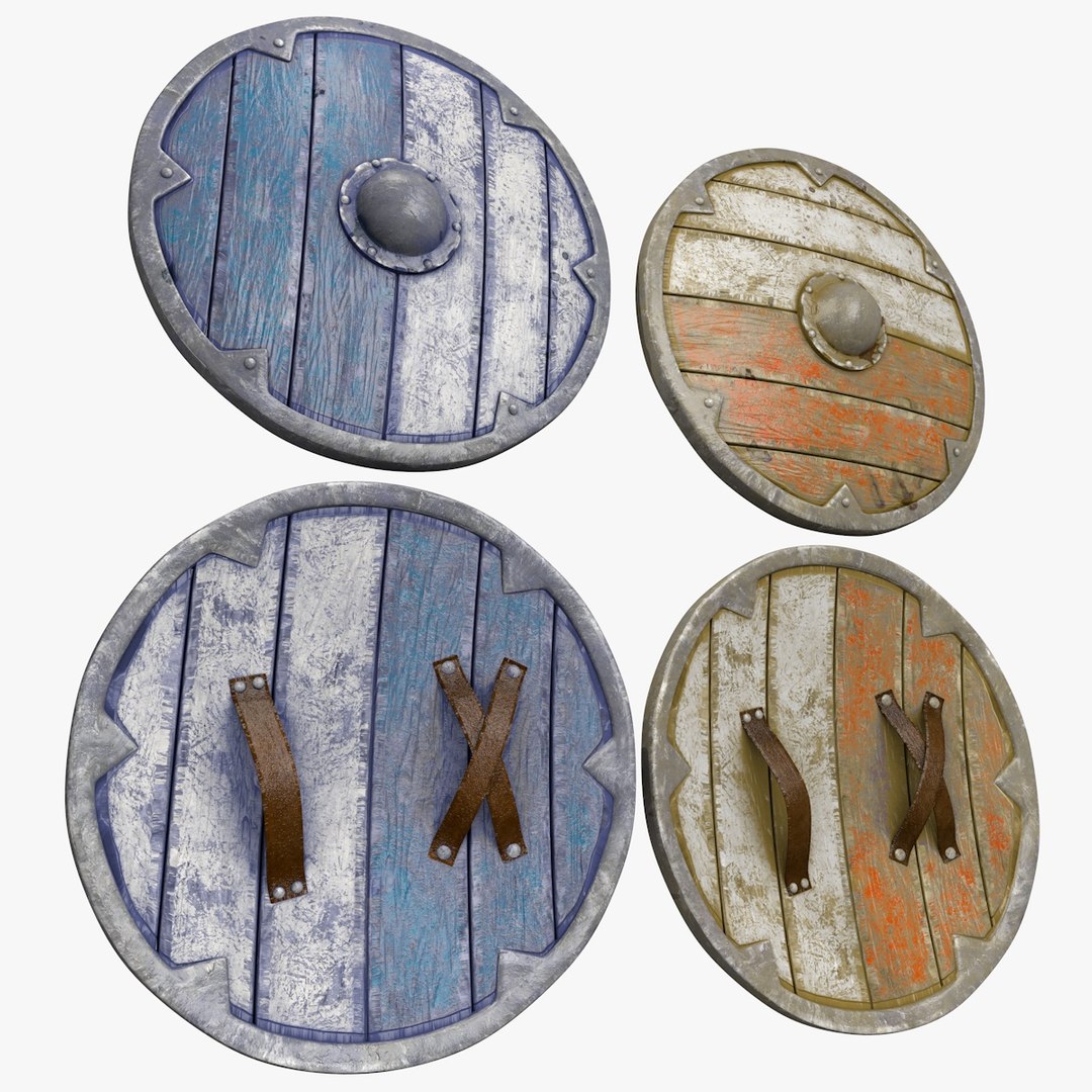 3D Wooden Viking Shield Set Low Poly model - TurboSquid 1907094