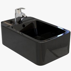 black wall hung rectangle model