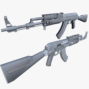 16-AK-103-gun model 3d game ready model Low-poly 3D model 3D model