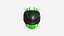 Cartoon Helmet Kart A04 Green - Character Design