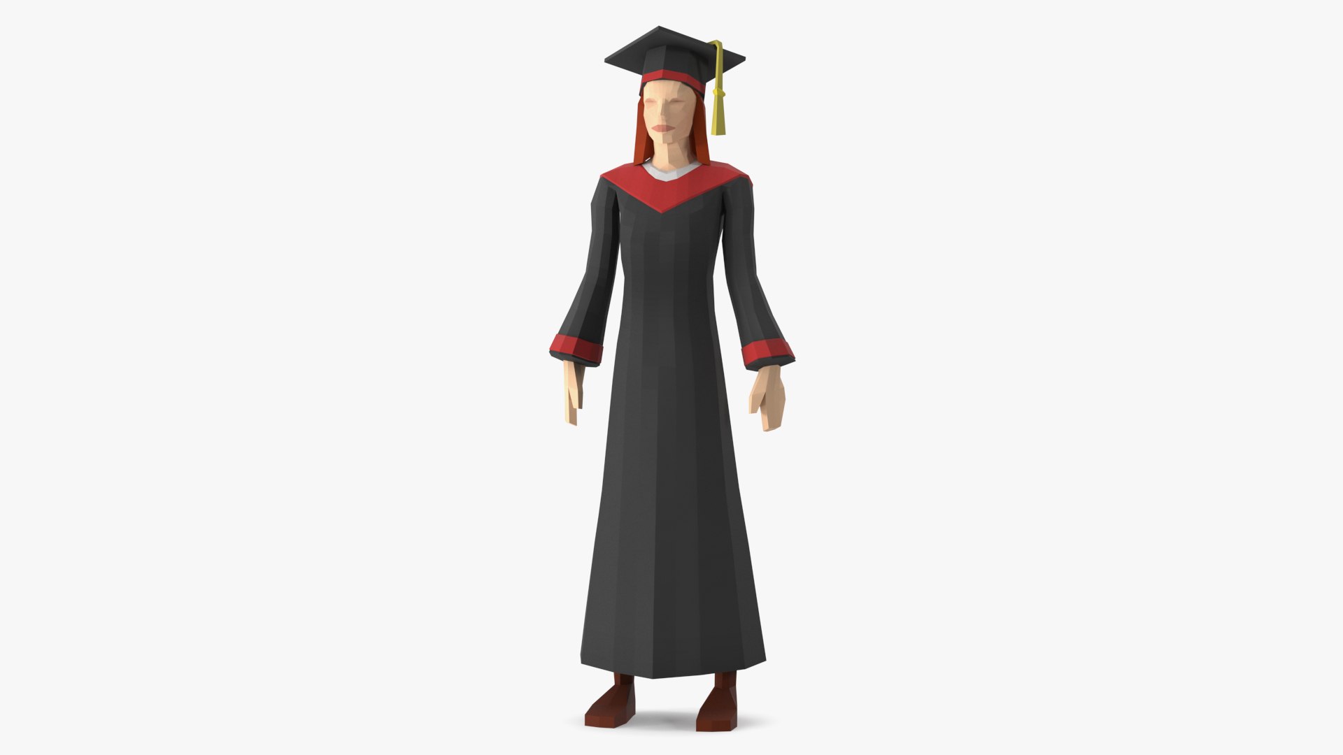 Low Poly Student 3D model preview