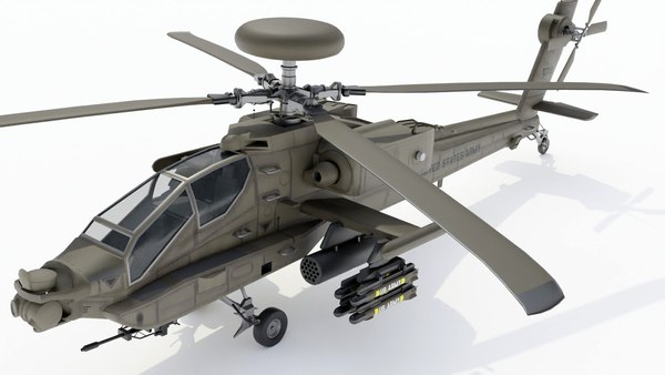 ah-64 d attack helicopter 3d model