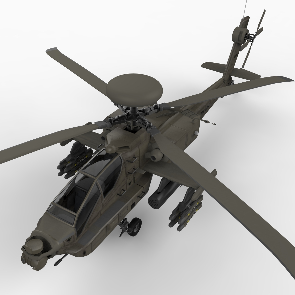 ah-64 d attack helicopter 3d model