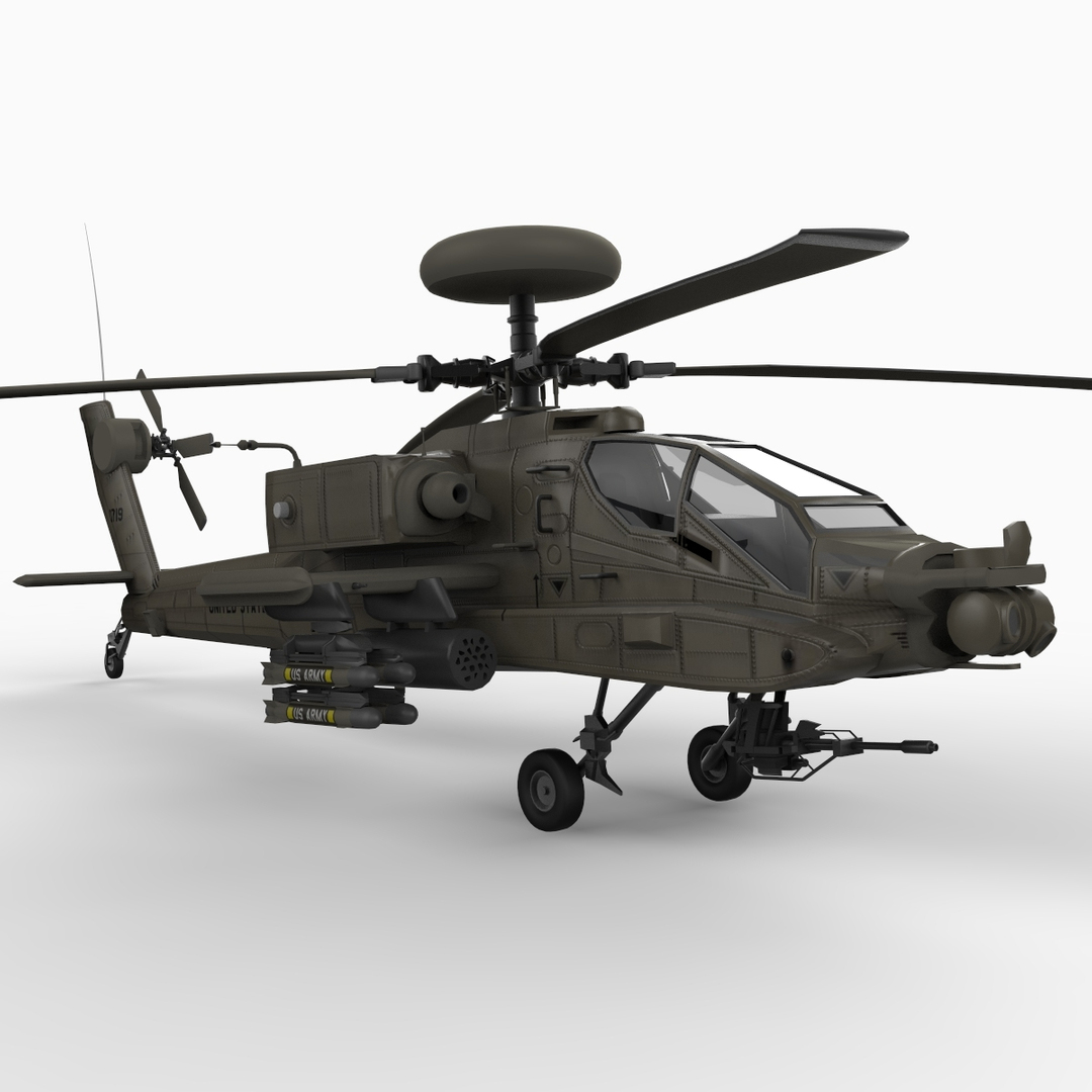 ah-64 d attack helicopter 3d model