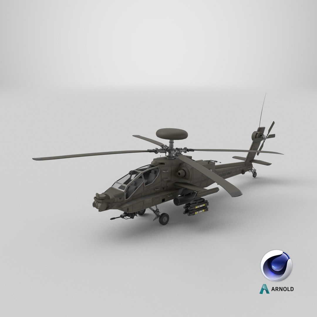 Ah-64 D Attack Helicopter 3d Model