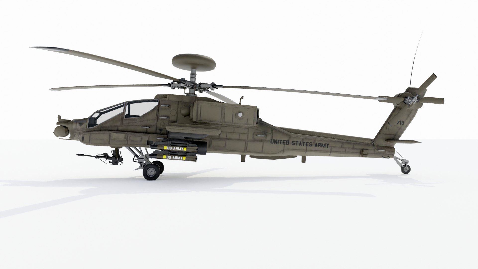 Ah-64 D Attack Helicopter 3d Model