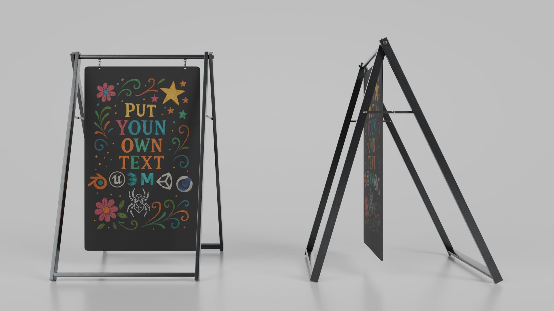 3D Customizable Double Sided Swinging Steel Chalkboard Sign https://p.turbosquid.com/ts-thumb/pS/ZaX4Pj/AP/r_9/png/1746458990/1920x1080/fit_q87/328c8bfc6a00a939f93886b3bde1fe2834d64995/r_9.jpg