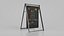 3D Customizable Double Sided Swinging Steel Chalkboard Sign