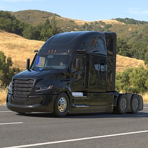 Aerodynamic Sleeper Semi Truck Tractor 3D model