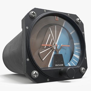 Aircraft Attitude Indicator with Internal Mechanism Rigged 3D model