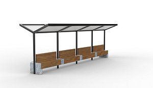 Bus Stop Bus Shelter 3D model 3D