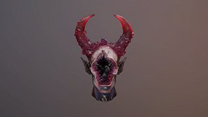 Fantasy Demon Bust with Gem-Encrusted Horns