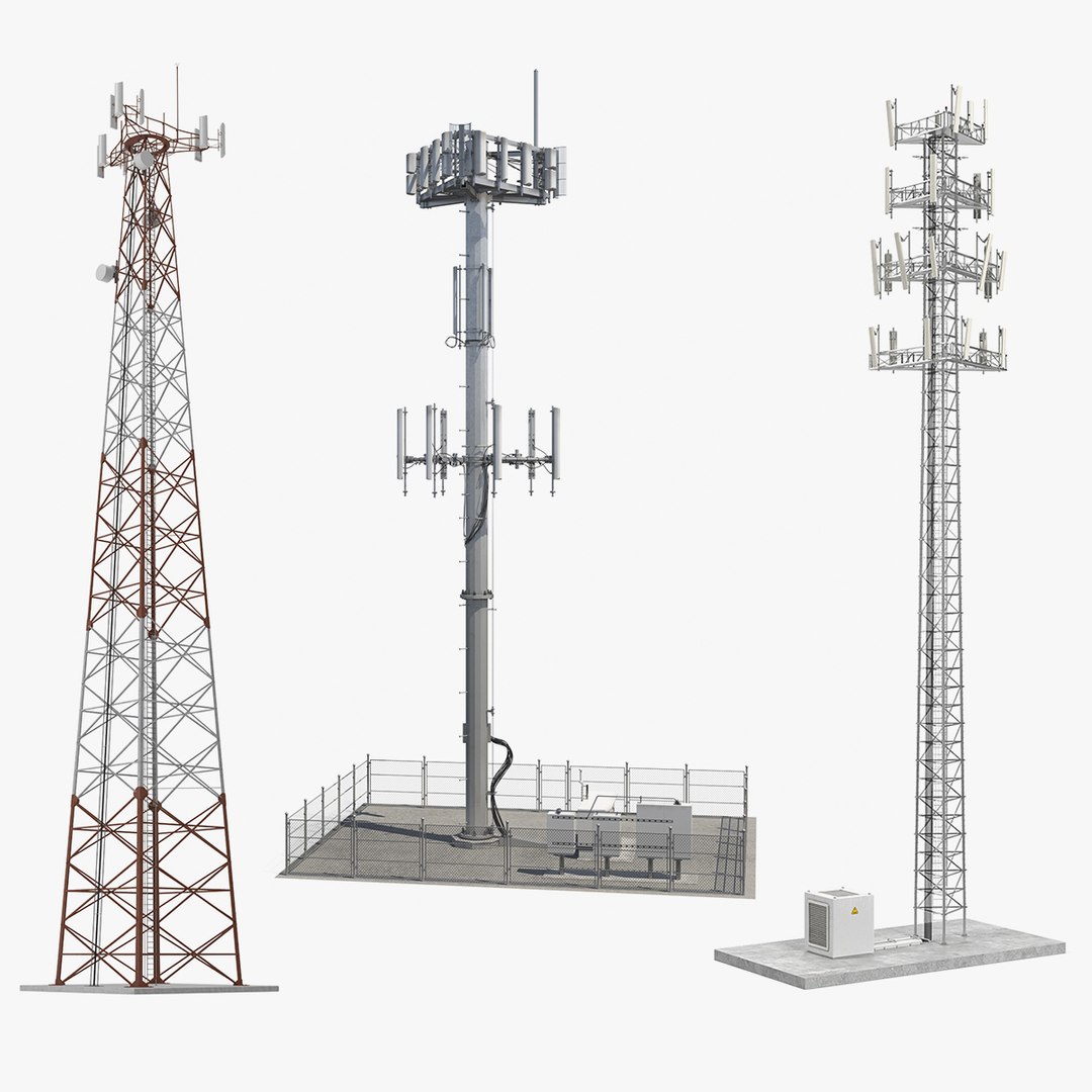 Cellular Towers Collection 3D model preview