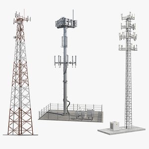 cellular towers cell 3D model