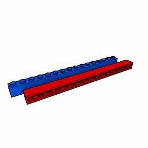 maya piece lego brick 1x16