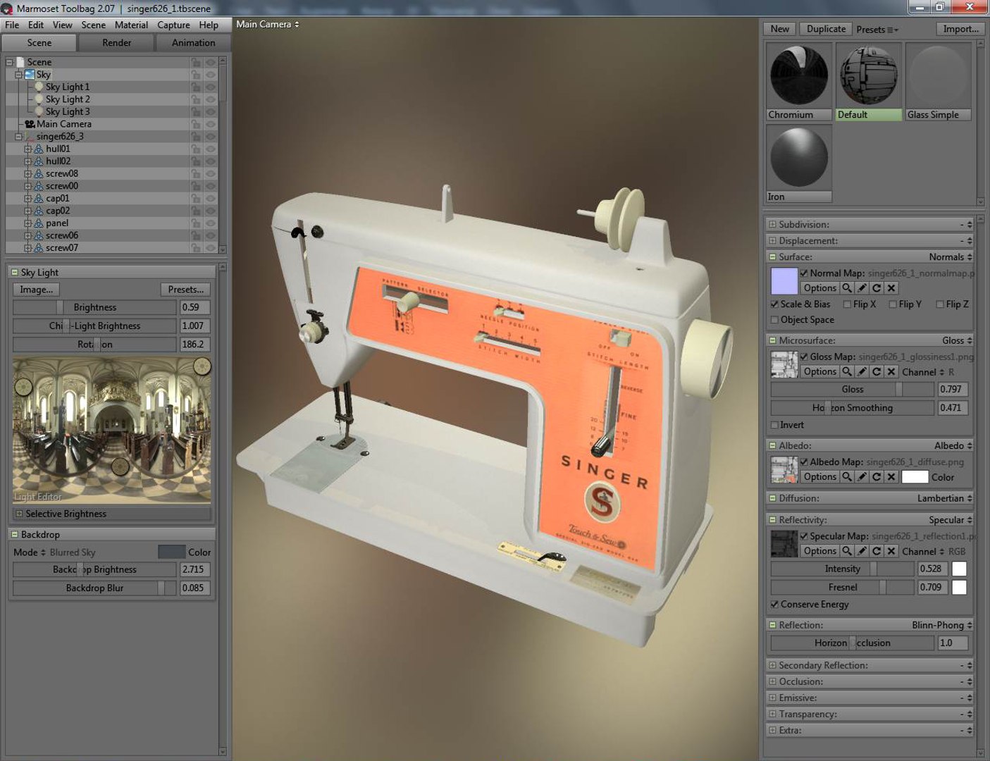 Singer 626 sewing machine 3D TurboSquid 1720389