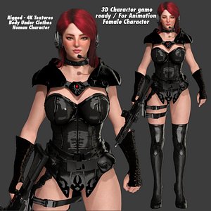 AAA 3D REALISTIC CHARACTER SEXY SNIPER - HUMAN RIG GAME READY 3D