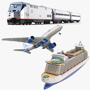 Three Detailed Transportation Vehicles