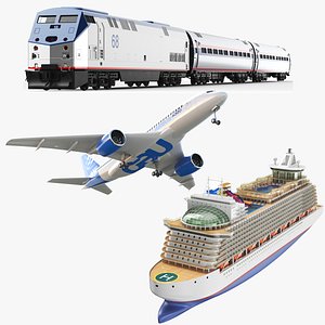 Three Detailed Transportation Vehicles