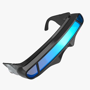 3D model Futuristic Mono Lens Sunglasses Black