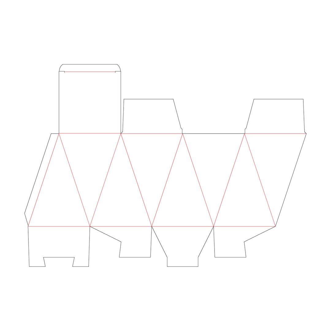 3D Eight Panel Tapared Packaging Box 150x100x100mm - TurboSquid 2316450