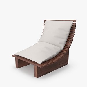 3D 1 Seater Outdoor Wood Platform Lounge Setting3DS model