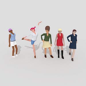rigged female pack 3D