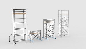 mobile scaffold tower set 3D model 3D model